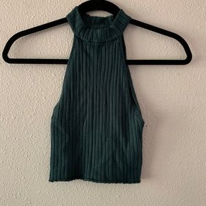 Forest Green Ribbed Crop Top